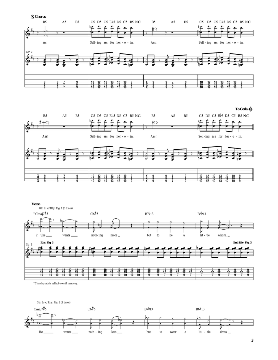 She's Like Heroin She's Like Heroin Electric Guitar scores gallery preview page 3