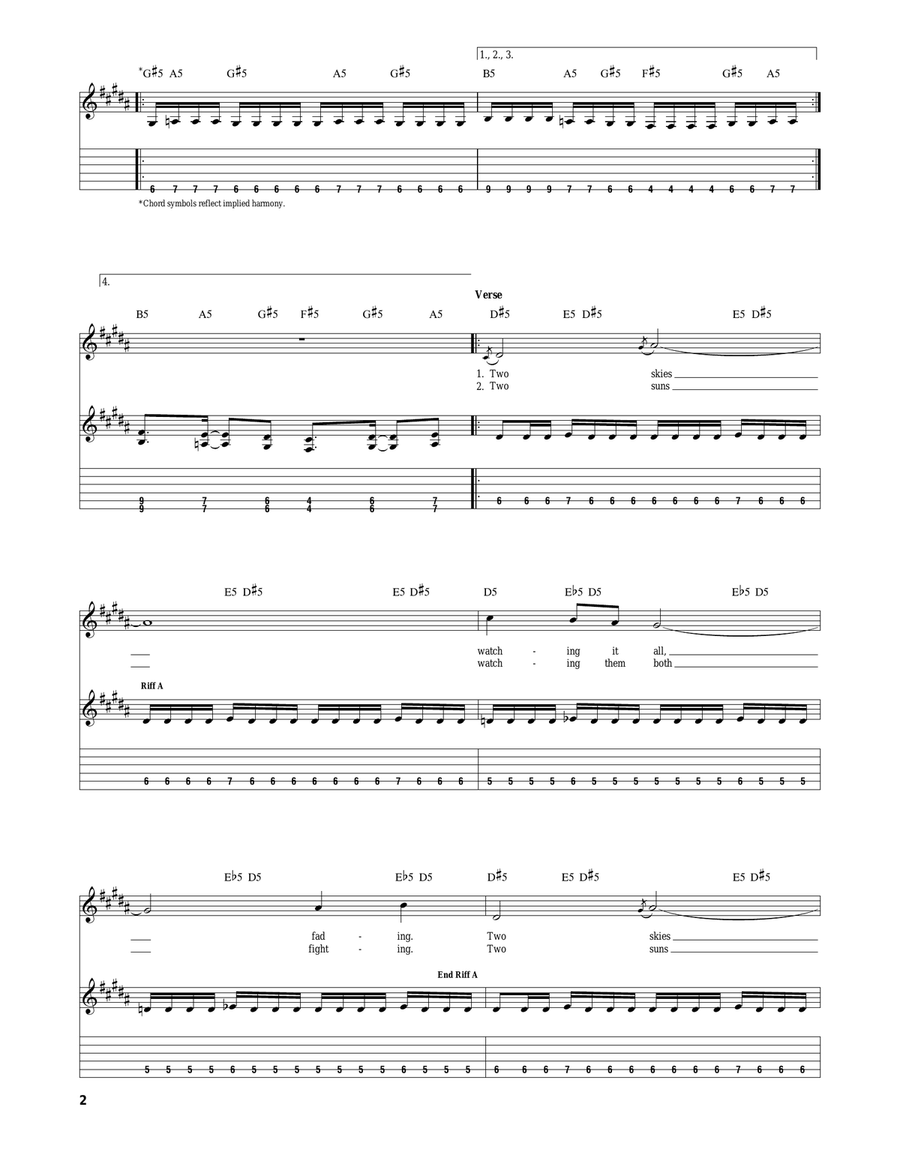 Stealing Society Stealing Society Electric Guitar scores gallery preview page 2