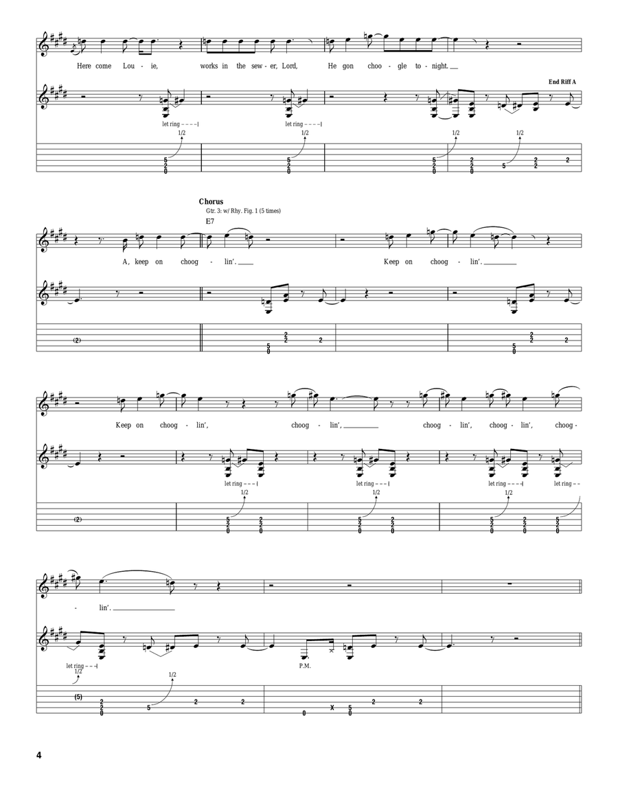 Keep On Chooglin' Keep On Chooglin' Acoustic Guitar scores gallery preview page 4
