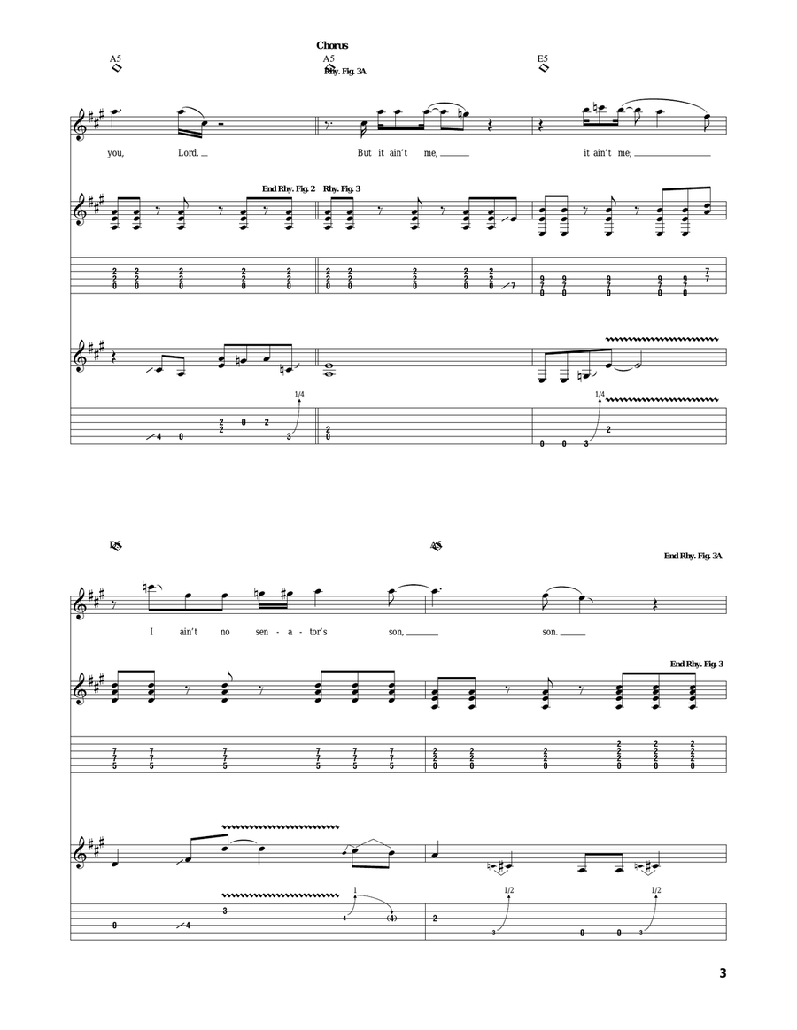 Fortunate Son Fortunate Son Acoustic Guitar scores gallery preview page 3