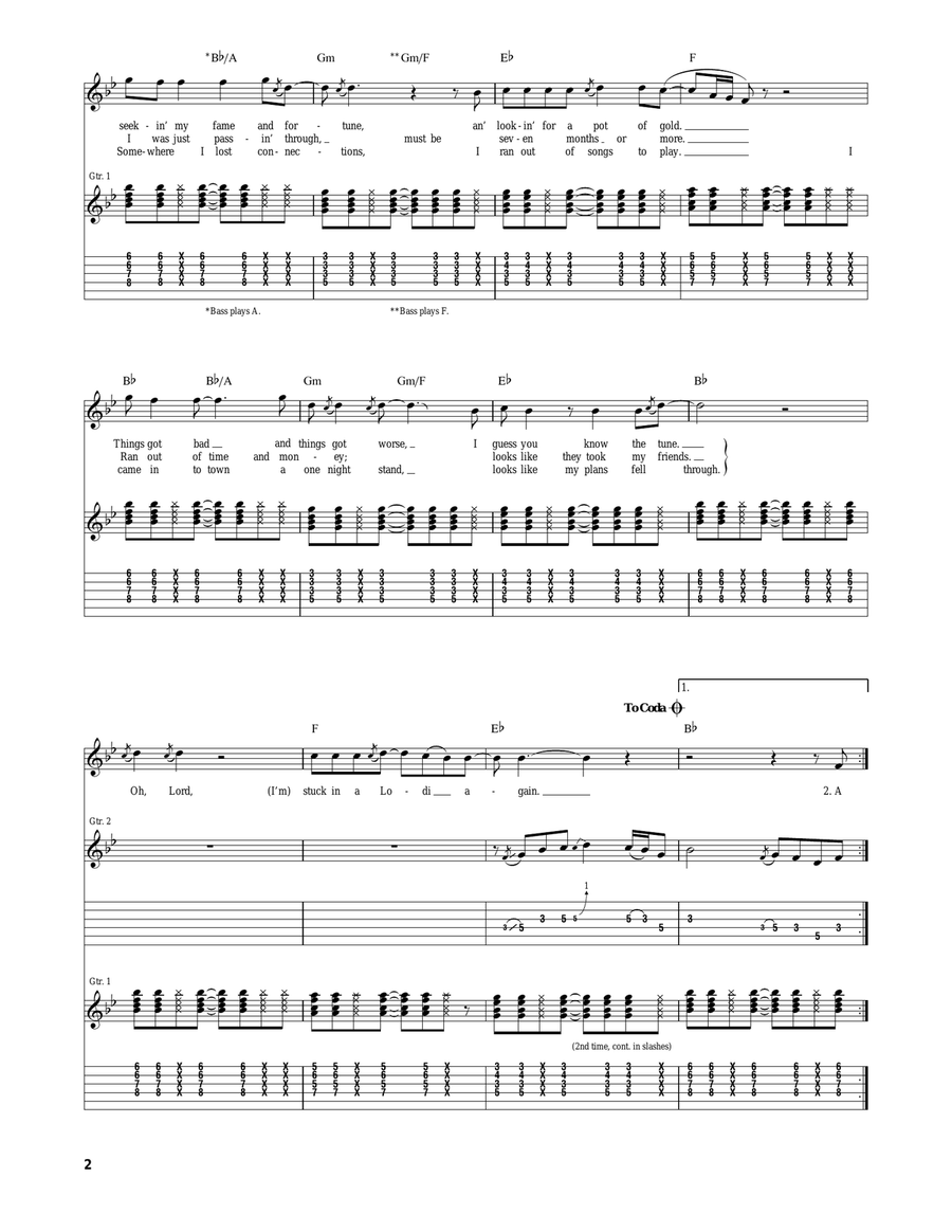 Lodi Lodi Acoustic Guitar scores gallery preview page 2