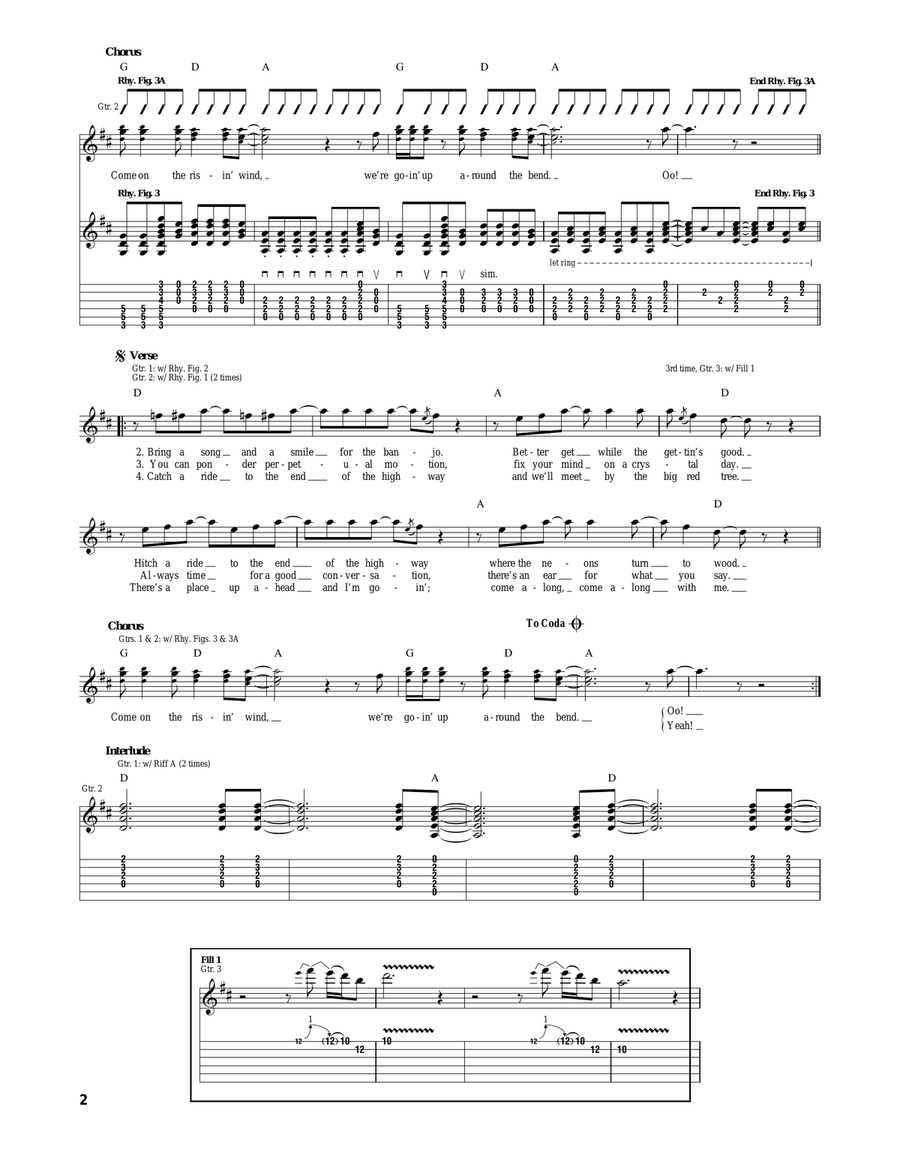 Up Around The Bend Up Around The Bend Acoustic Guitar scores gallery preview page 2