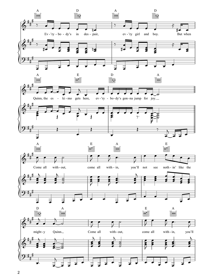 Quinn The Eskimo (The Mighty Quinn) Piano, Vocal, Guitar scores gallery preview page 2