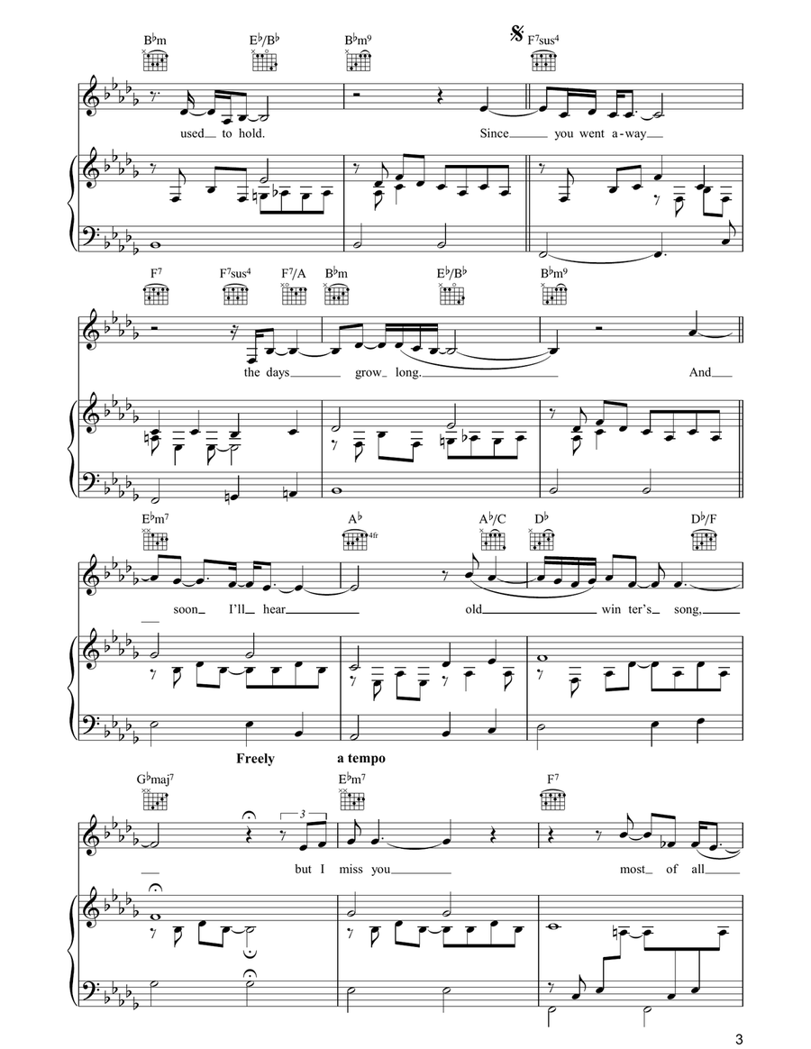 Autumn Leaves (Les Feuilles Mortes) Piano, Vocal, Guitar scores gallery preview page 3