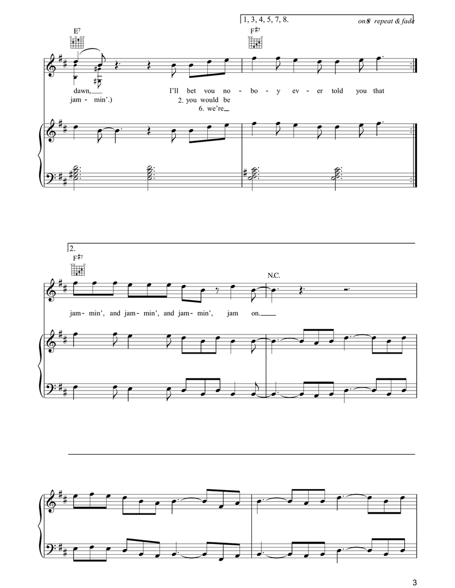 Master Blaster (Jammin') Master Blaster (Jammin') Piano, Vocal, Guitar scores gallery preview page 3
