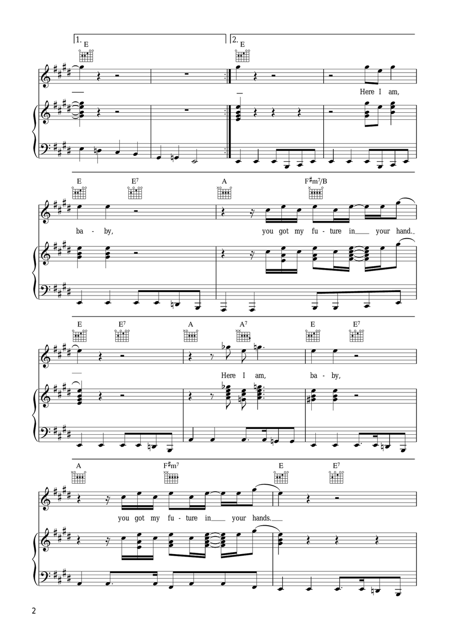 Signed, Sealed, Delivered I'm Yours Piano, Vocal, Guitar scores gallery preview page 2