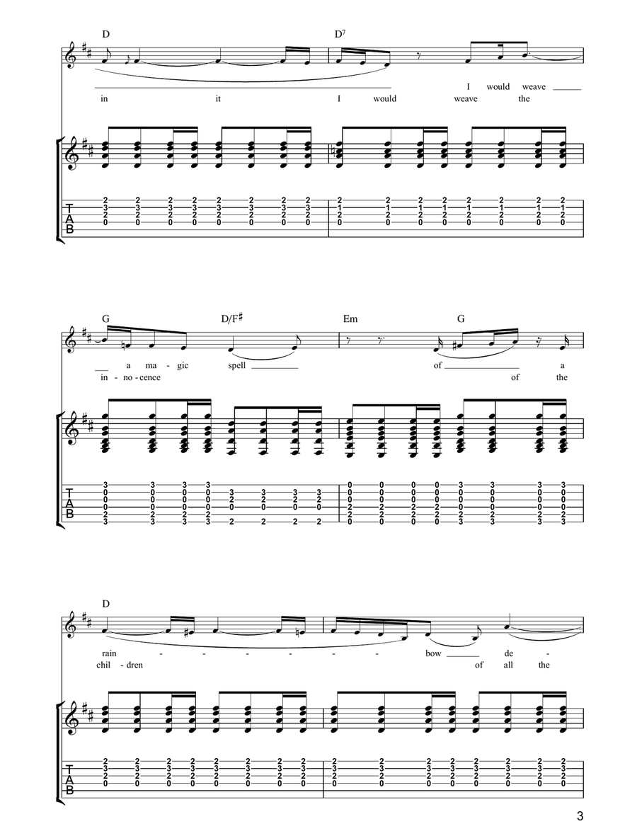 Oh, Had I A Golden Thread Acoustic Guitar scores gallery preview page 3