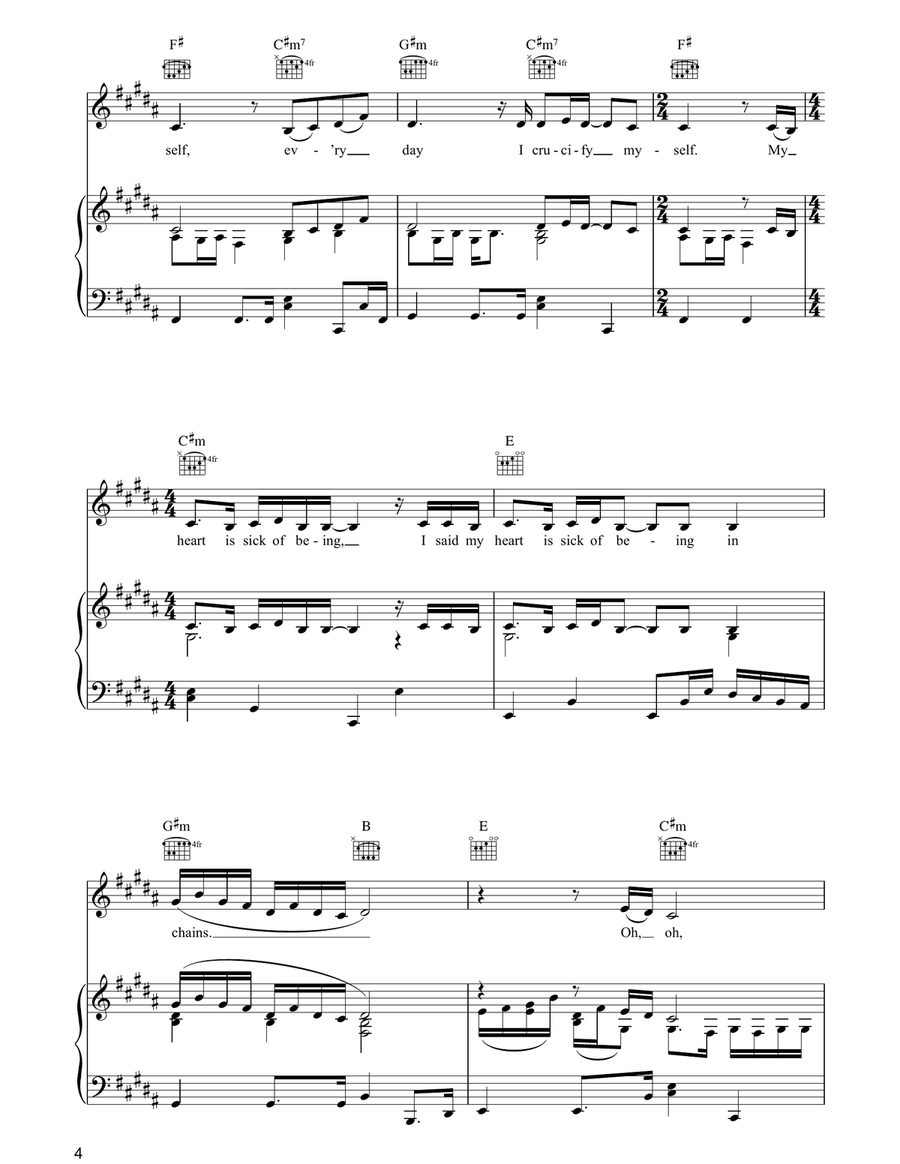 Crucify Crucify Piano, Vocal, Guitar scores gallery preview page 4