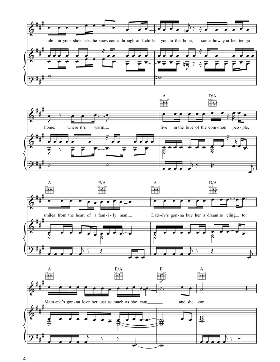 Love Of The Common People Piano, Vocal, Guitar scores gallery preview page 4
