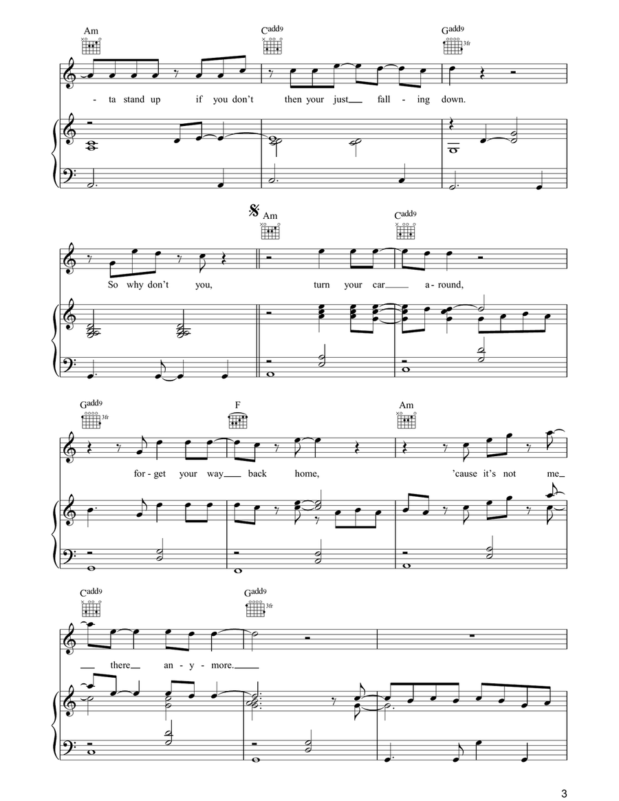 Turn Your Car Around Turn Your Car Around Piano, Vocal, Guitar scores gallery preview page 3