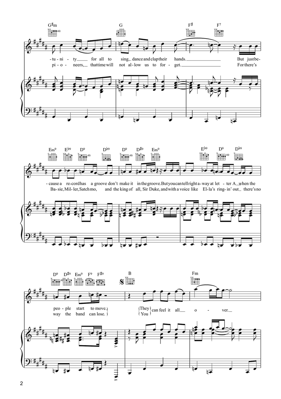 Sir Duke Sir Duke Piano, Vocal, Guitar scores gallery preview page 2