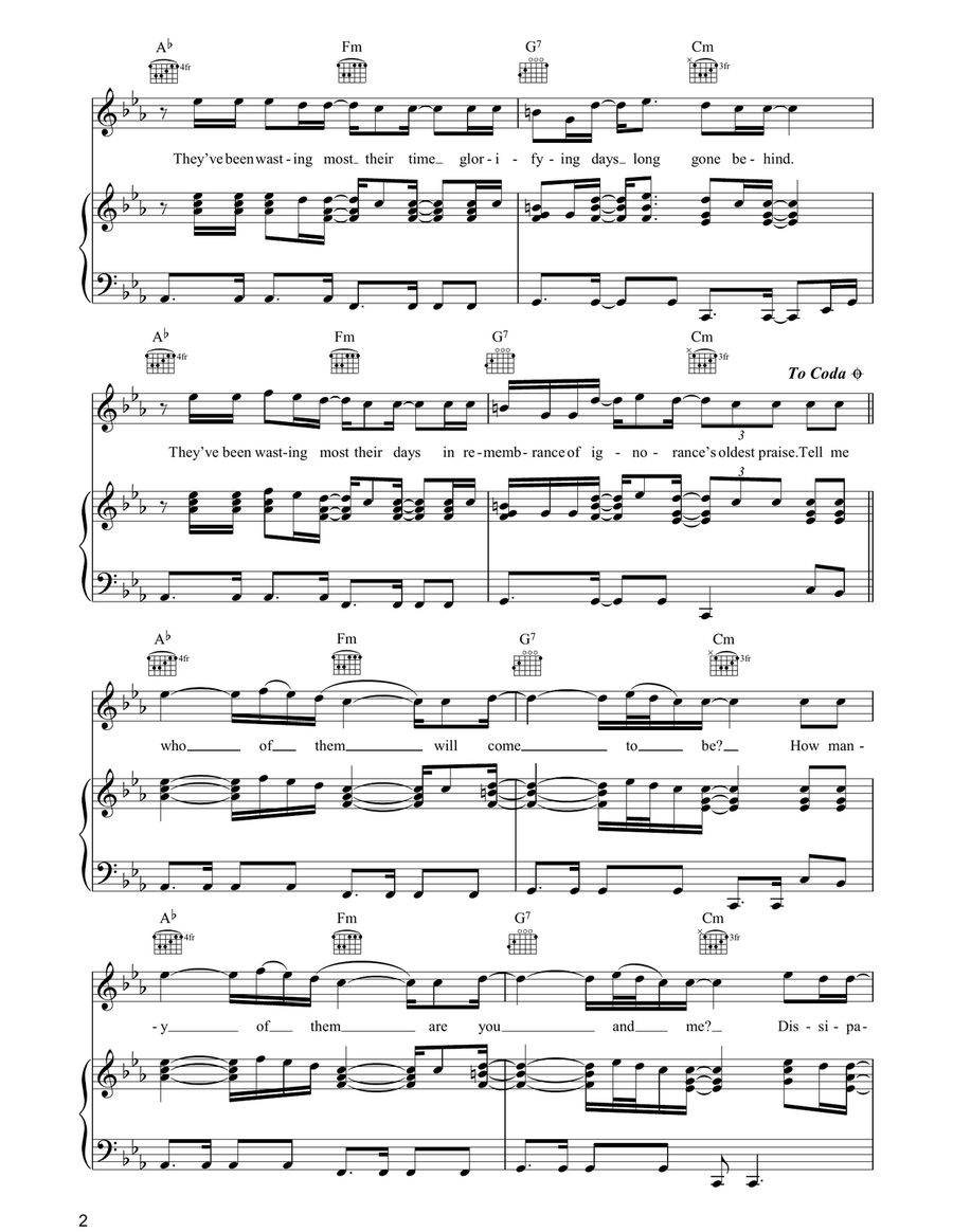 Pastime Paradise Pastime Paradise Piano, Vocal, Guitar scores gallery preview page 2