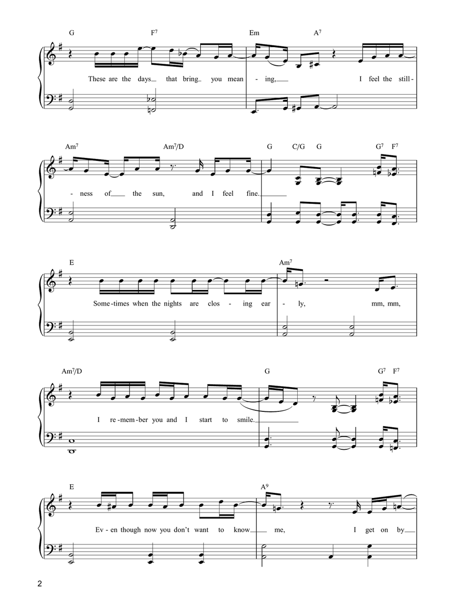 These Are The Days These Are The Days Piano, Vocal, Guitar scores gallery preview page 2