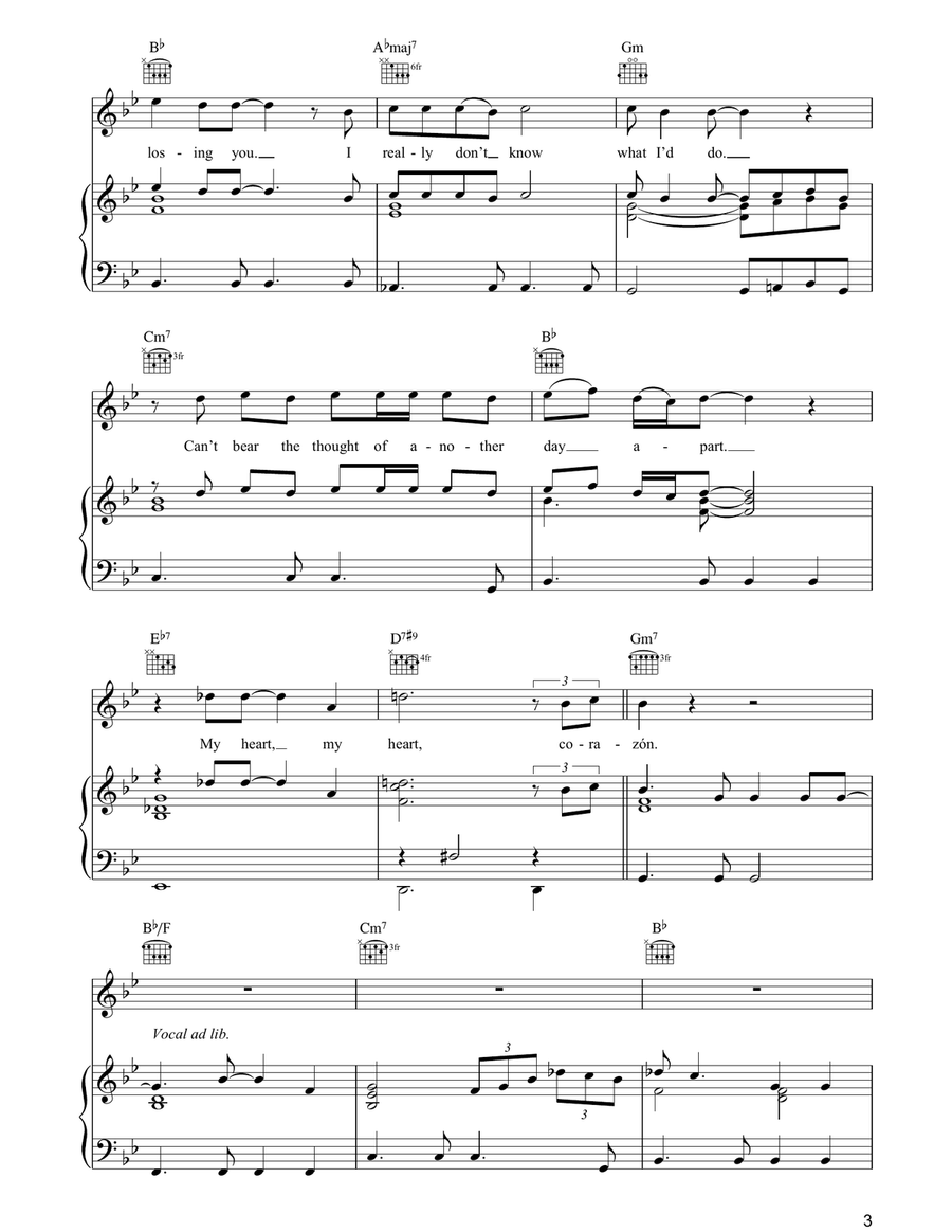Te Amo Corazon Te Amo Corazon Piano, Vocal, Guitar scores gallery preview page 3