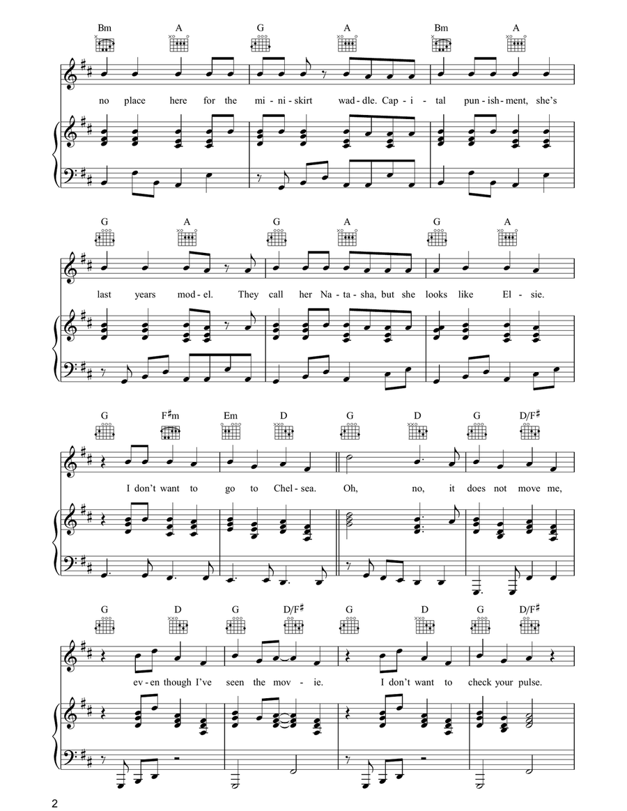 (I Don't Want To) Go To Chelsea Acoustic Guitar scores gallery preview page 2