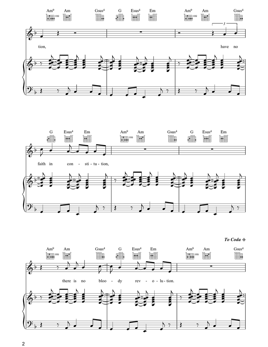 Spirits In The Material World Piano, Vocal, Guitar scores gallery preview page 2