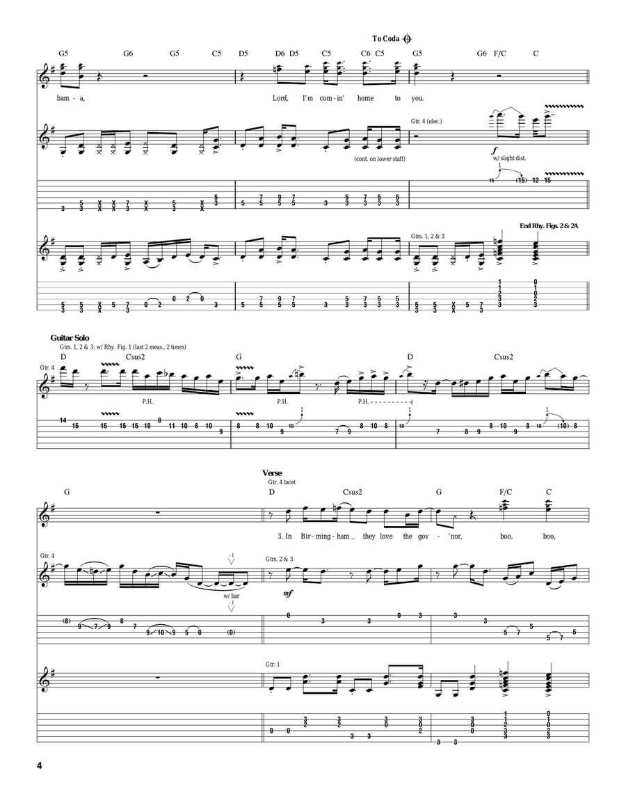 Sweet Home Alabama Sweet Home Alabama Acoustic Guitar scores gallery preview page 4