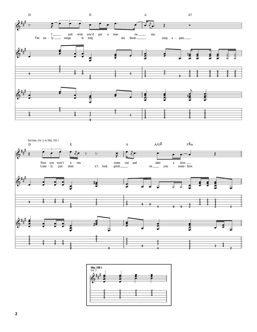 Cryin' Won't Help You Cryin' Won't Help You Acoustic Guitar scores gallery preview page 2