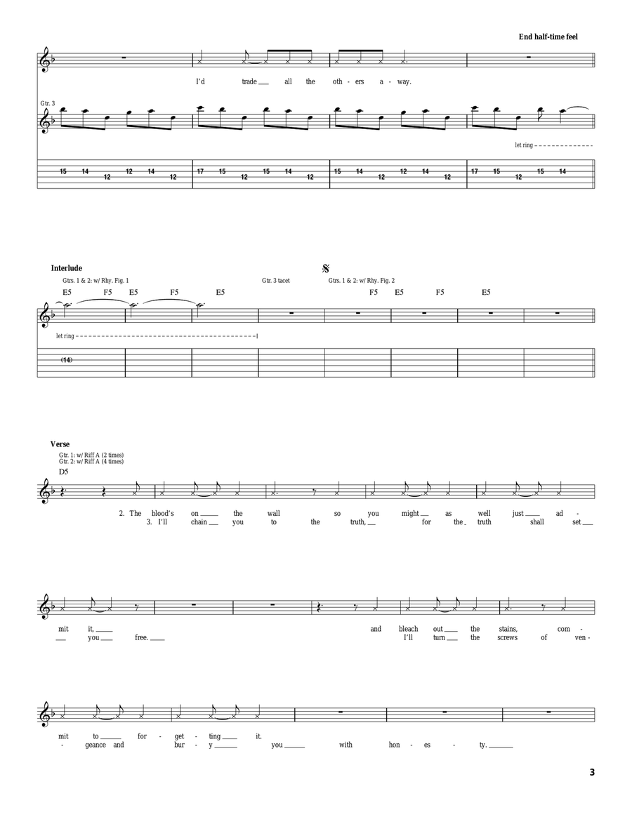 Laid To Rest Laid To Rest Electric Guitar scores gallery preview page 3