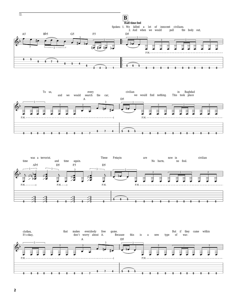 Ashes Of The Wake Electric Guitar scores gallery preview page 2