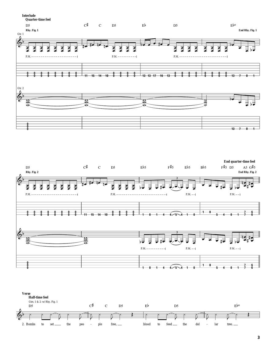 Now You've Got Something To Die For Electric Guitar scores gallery preview page 3