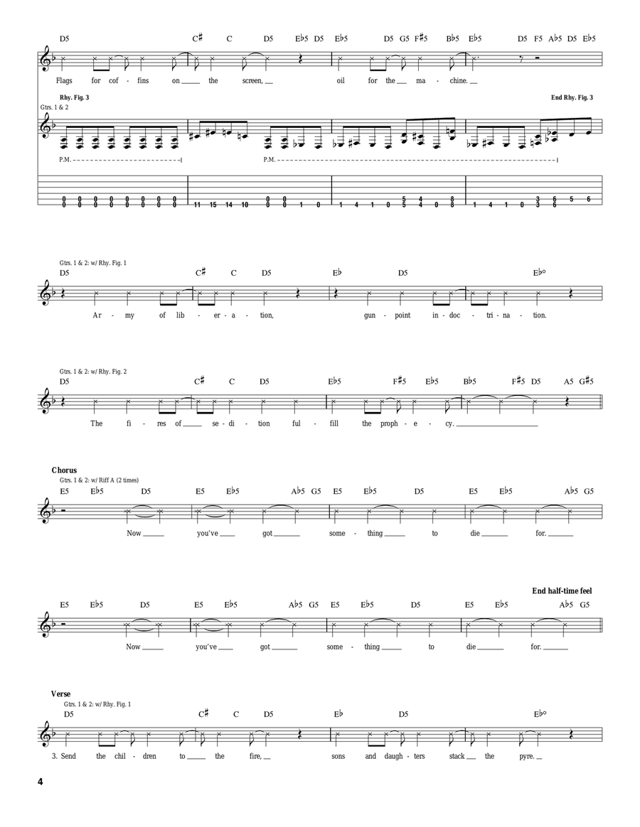 Now You've Got Something To Die For Electric Guitar scores gallery preview page 4
