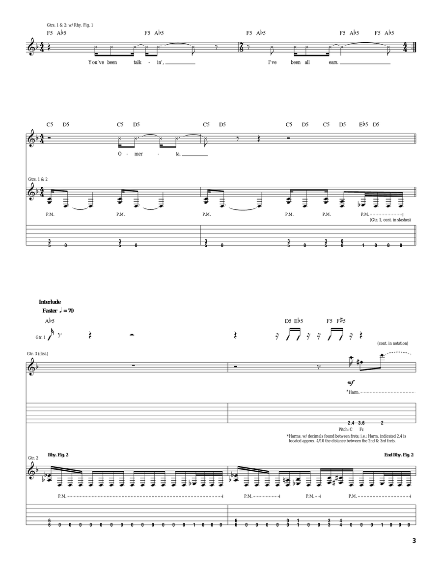 Omerta Omerta Electric Guitar scores gallery preview page 3