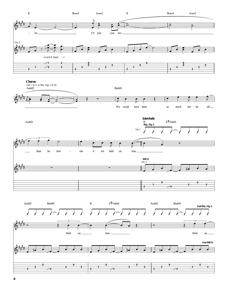 Hold On True Hold On True Acoustic Guitar scores gallery preview page 4
