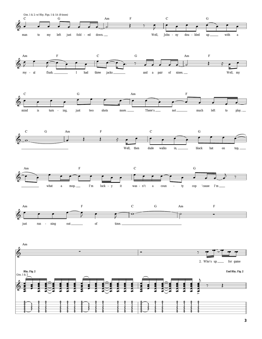 That Was A Crazy Game Of Poker Acoustic Guitar scores gallery preview page 3