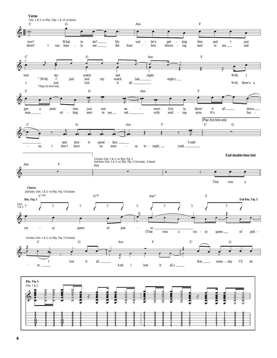 That Was A Crazy Game Of Poker Acoustic Guitar scores gallery preview page 4