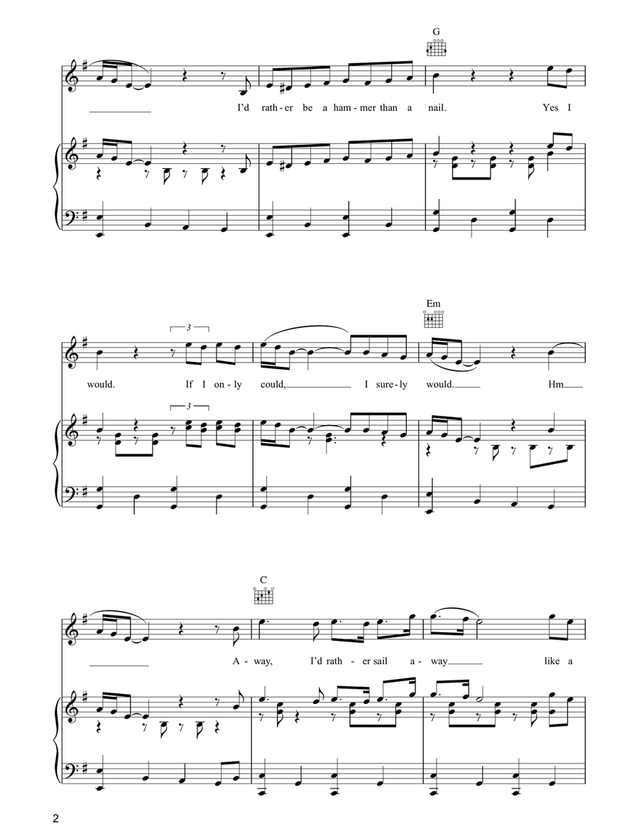El Condor Pasa (If I Could) Piano, Vocal, Guitar scores gallery preview page 2