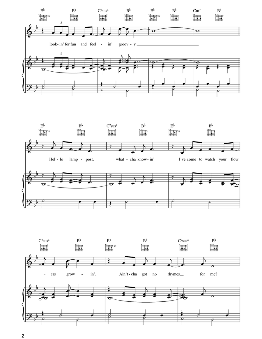 The 59th Street Bridge Song (Feelin' Groovy) Piano, Vocal, Guitar scores gallery preview page 2