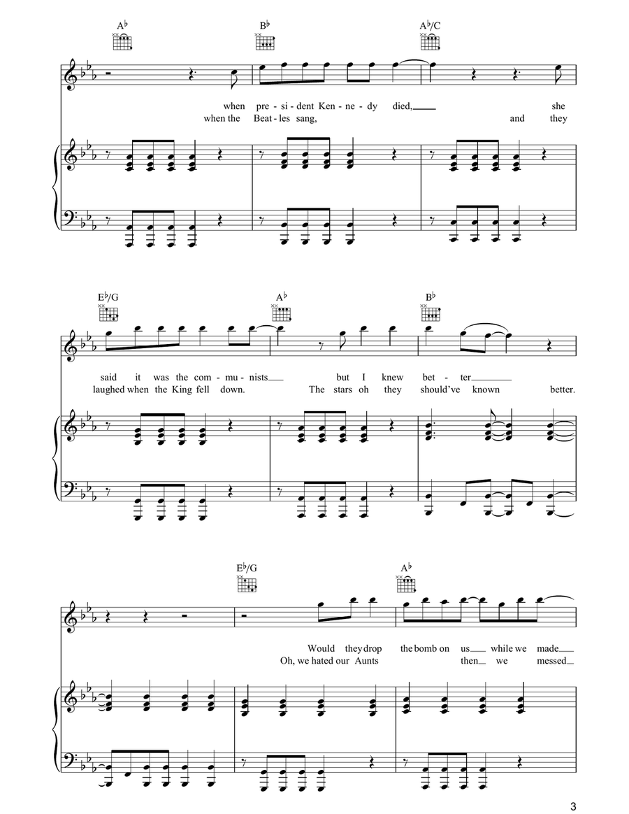 Born In The Fifties Born In The Fifties Piano, Vocal, Guitar scores gallery preview page 3
