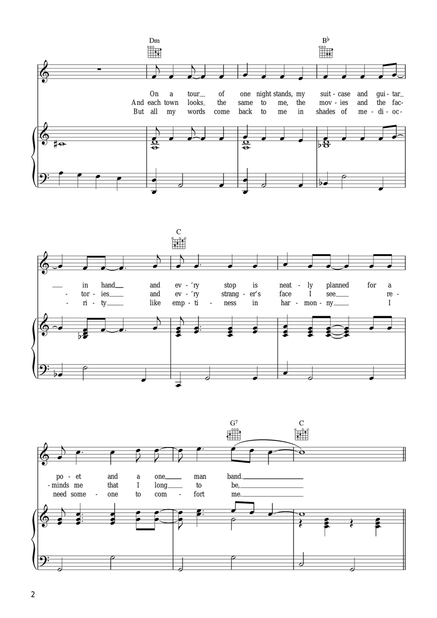 Homeward Bound Homeward Bound Piano, Vocal, Guitar scores gallery preview page 2