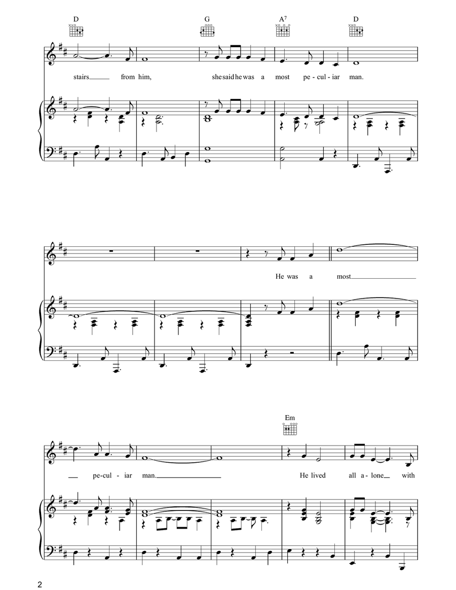 A Most Peculiar Man Piano, Vocal, Guitar scores gallery preview page 2