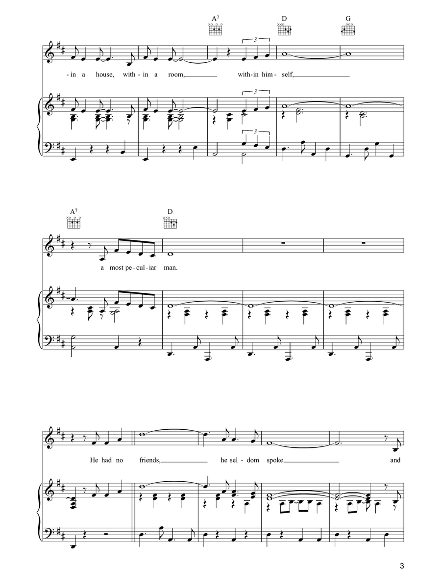 A Most Peculiar Man Piano, Vocal, Guitar scores gallery preview page 3