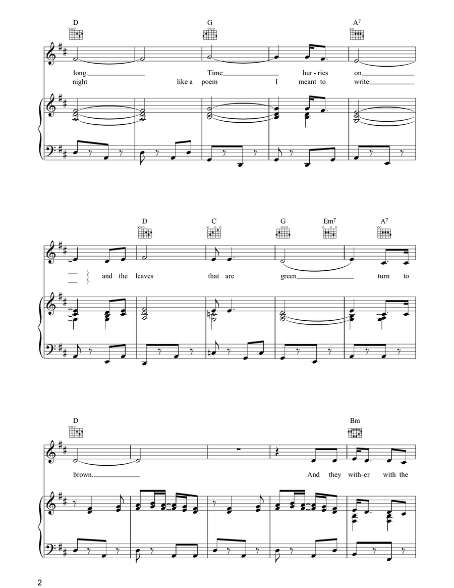 Leaves That Are Green Leaves That Are Green Piano, Vocal, Guitar scores gallery preview page 2