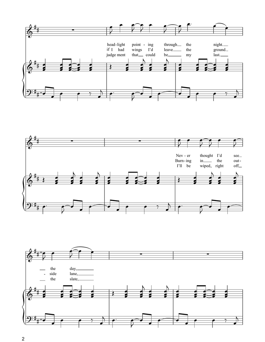 Deathwish Deathwish Piano, Vocal, Guitar scores gallery preview page 2