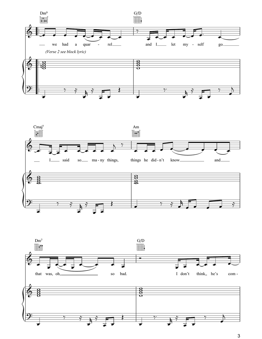 All Around The World All Around The World Piano, Vocal, Guitar scores gallery preview page 3