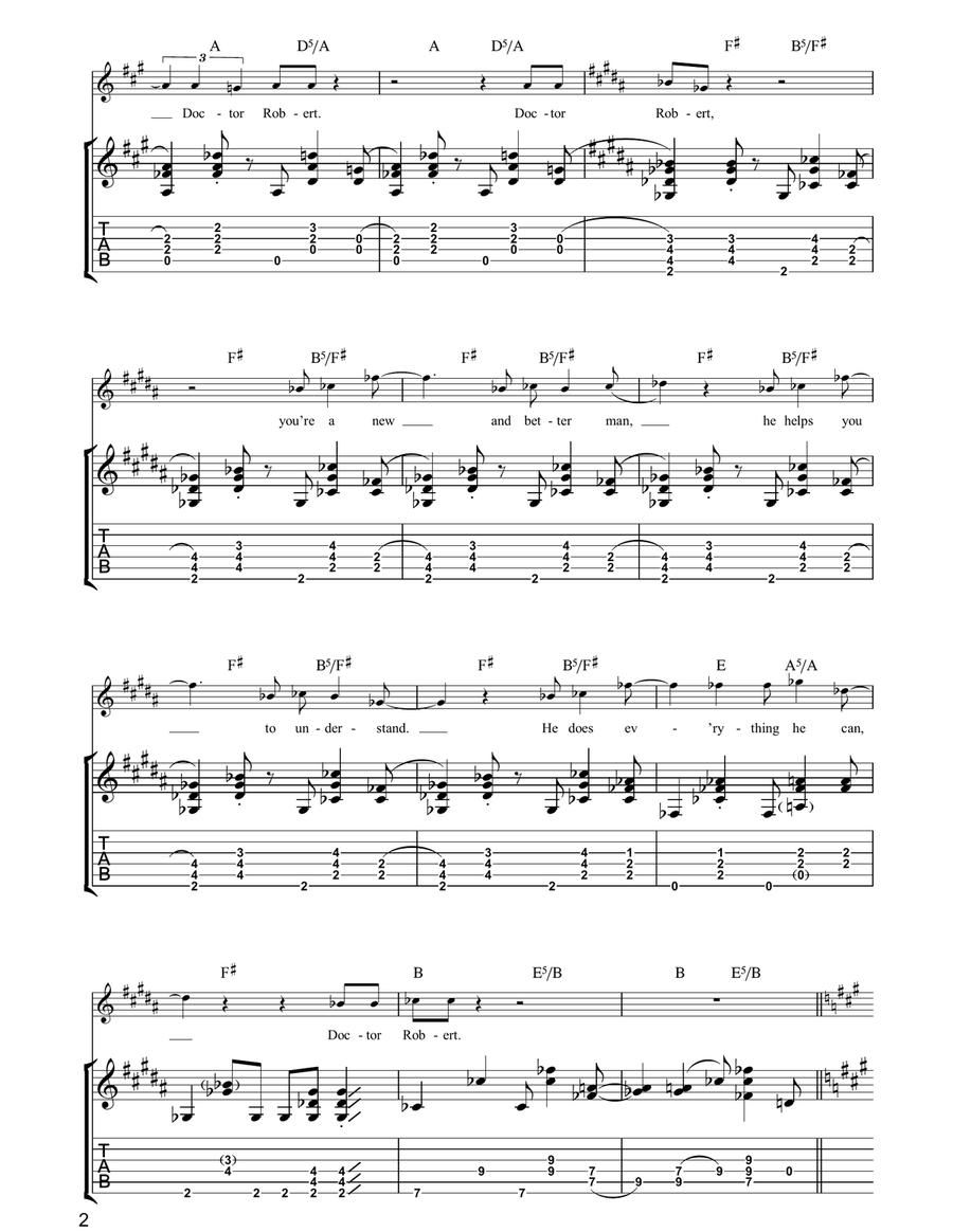 Doctor Robert (Or Dr Robert - Optional) Acoustic Guitar scores gallery preview page 2