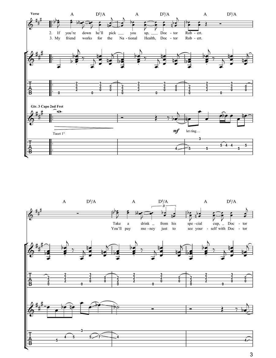 Doctor Robert (Or Dr Robert - Optional) Acoustic Guitar scores gallery preview page 3