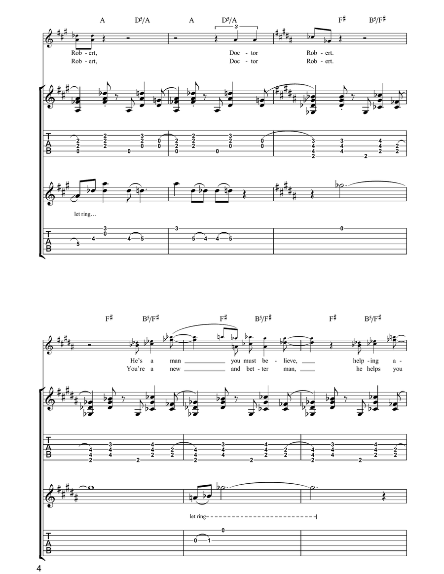 Doctor Robert (Or Dr Robert - Optional) Acoustic Guitar scores gallery preview page 4