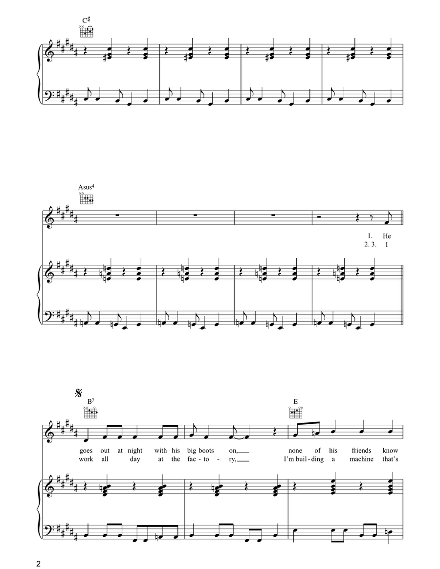 Rehumanize Yourself Piano, Vocal, Guitar scores gallery preview page 2