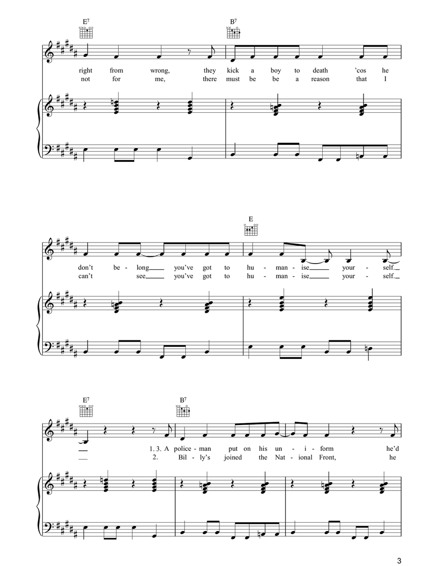 Rehumanize Yourself Piano, Vocal, Guitar scores gallery preview page 3