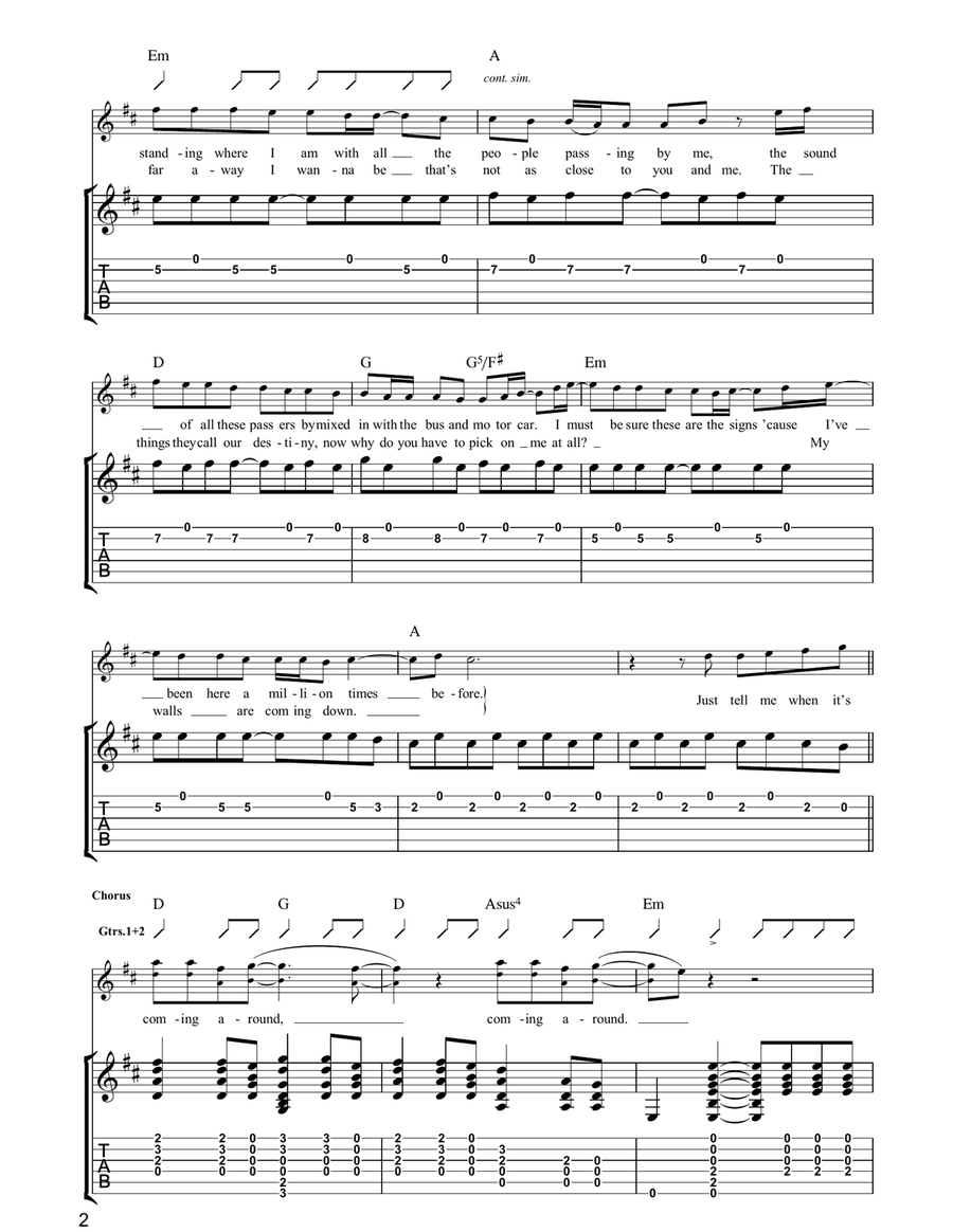 Coming Around Coming Around Guitar Tablature scores gallery preview page 2