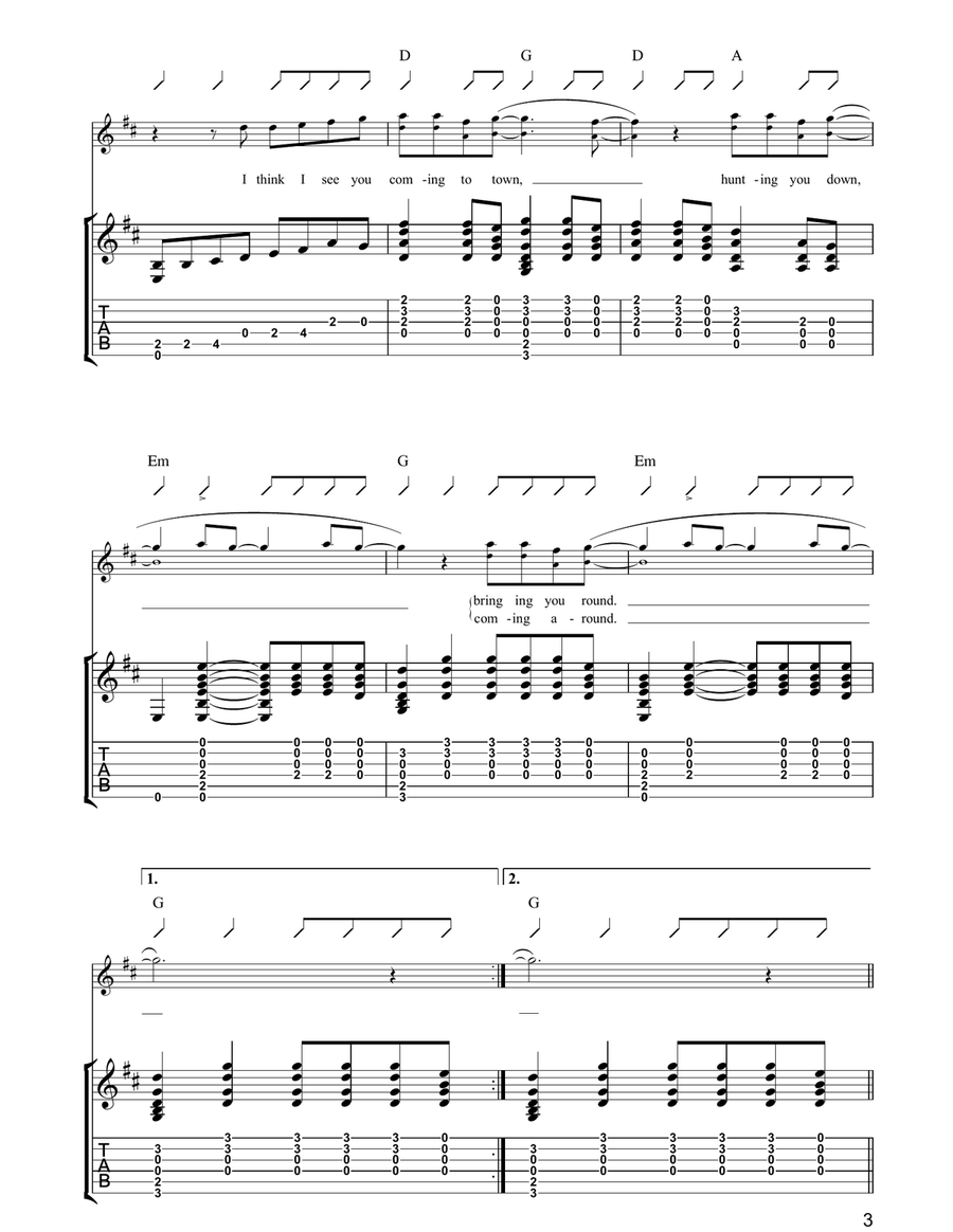 Coming Around Coming Around Guitar Tablature scores gallery preview page 3