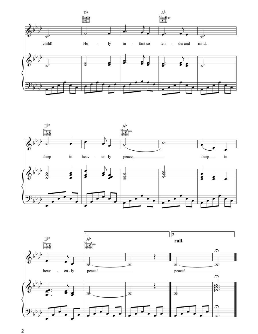 7 O'Clock News/Silent Night Piano, Vocal, Guitar scores gallery preview page 2