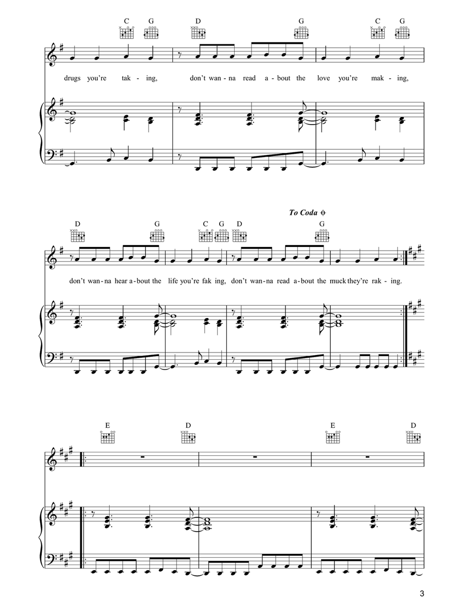 Peanuts Peanuts Piano, Vocal, Guitar scores gallery preview page 3