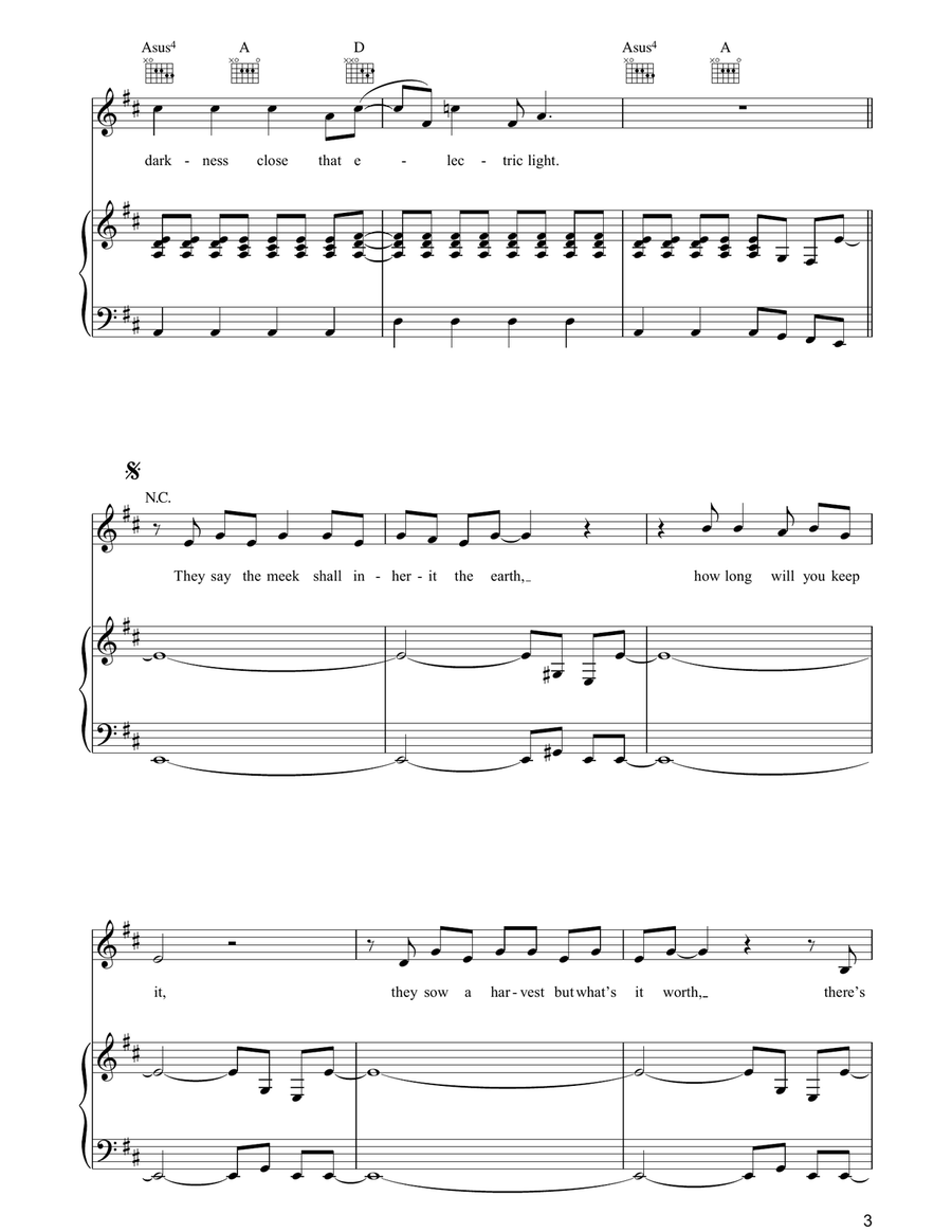 Visions Of The Night Visions Of The Night Piano, Vocal, Guitar scores gallery preview page 3