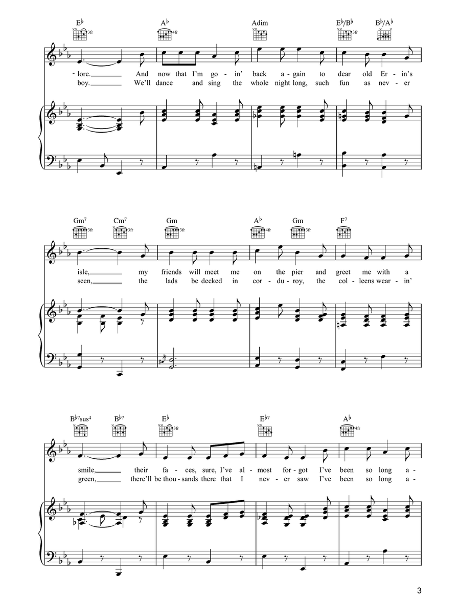 Dear Old Donegal Dear Old Donegal Piano, Vocal, Guitar scores gallery preview page 3